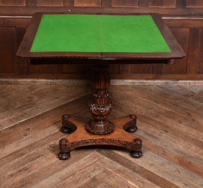 19th Century Padouk Fold-over Games Table SAI3686 - Image 16