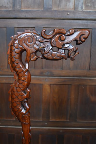 Chinese Hardwood Dragon Lantern Stand SAI3510 - Image 9