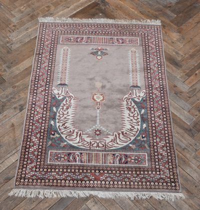 Hand Woven Silk Prayer Rug SAI3832 - Image 3