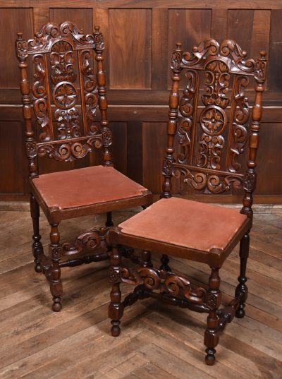Pair Of Victorian Oak Bergere Side Chairs SAI3736 - Image 2