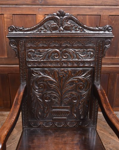19th Century Oak Hall Chair SAI3757 - Image 5