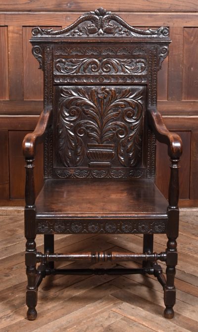 19th Century Oak Hall Chair SAI3757 - Image 7