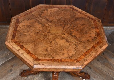 Octagonal walnut centre table SAI3680 - Image 4