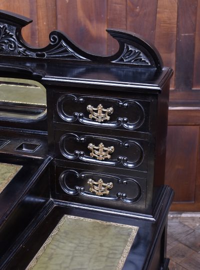 Black Lacquered Edwardian Ladies Writing Desk SAI3774 - Image 3