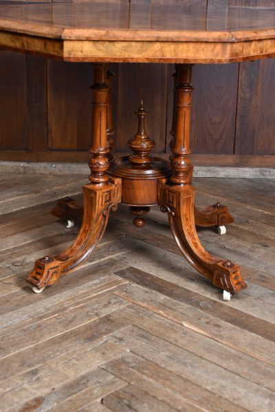 Octagonal walnut centre table SAI3680 - Image 6