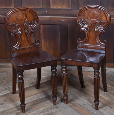 Pair of 19th Century Mahogany Hall Chairs SAI4133 Mahogany Antique Chairs 2 Pair of 19th Century Mahogany Hall Chairs SAI4133 - Image 2