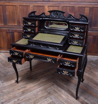 Black Lacquered Edwardian Ladies Writing Desk SAI3774 - Image 9