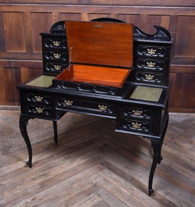 Black Lacquered Edwardian Ladies Writing Desk SAI3774 - Image 11