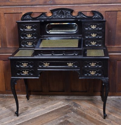 Black Lacquered Edwardian Ladies Writing Desk SAI3774 - Image 13