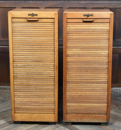 Pair Of Oak Tambour Front Filing Cabinets SAI3823 - Image 3