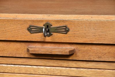 Pair Of Oak Tambour Front Filing Cabinets SAI3823 - Image 4
