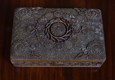 Hand-carved Anglo-Indian Wooden Trinket Box SAI3650 - Image 3