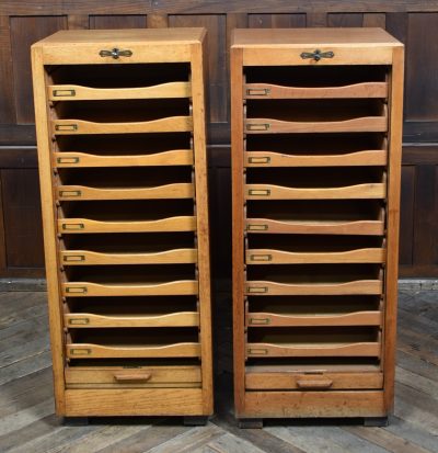 Pair Of Oak Tambour Front Filing Cabinets SAI3823 - Image 9