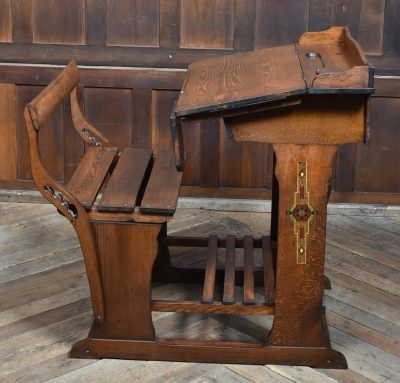 Edwardian Oak Desk And Chair SAI3793 - Image 4