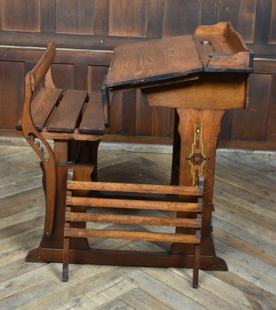 Edwardian Oak Desk And Chair SAI3793 - Image 7