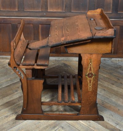 Edwardian Oak Desk And Chair SAI3793 - Image 9