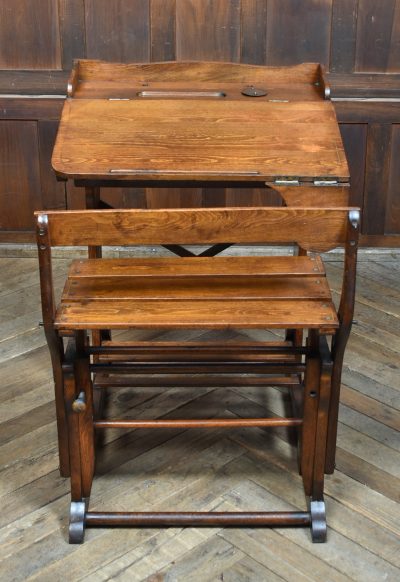 Edwardian Oak Desk And Chair SAI3793 - Image 11