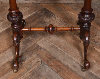 Victorian Walnut Sewing / Working Table SAI3724 - Image 4