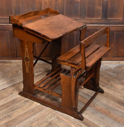 Edwardian Oak Desk And Chair SAI3793 - Image 17