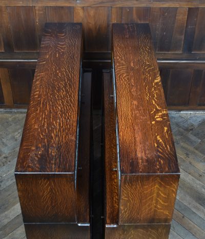 Pair of Edwardian Oak Barrister Bookcase with Leaded Glass SAI3804 - Image 17