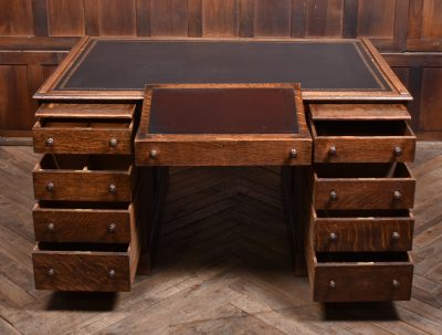 Victorian Oak Partner Desk SAI3753 - Image 8