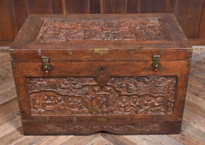 19th-century Indian Teak Storage Chest SAI3894 - Image 3