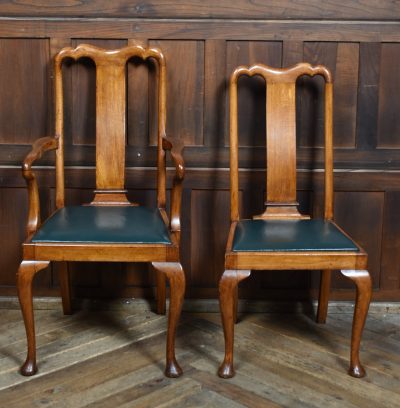 12 Queen Anne- Style Oak Chairs SAI3740 - Image 4