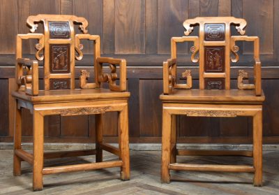 Pair of Chinese Hardwood Arm-chairs SAI3806 - Image 2