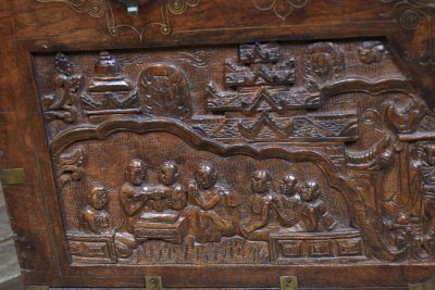 19th-century Indian Teak Storage Chest SAI3894 - Image 11