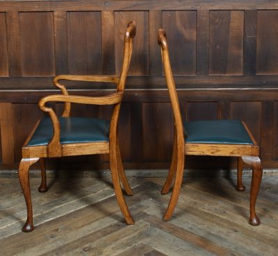 12 Queen Anne- Style Oak Chairs SAI3740 - Image 5