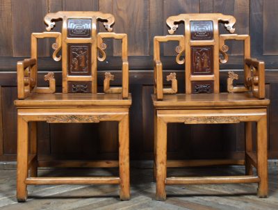 Pair of Chinese Hardwood Arm-chairs SAI3806 - Image 3