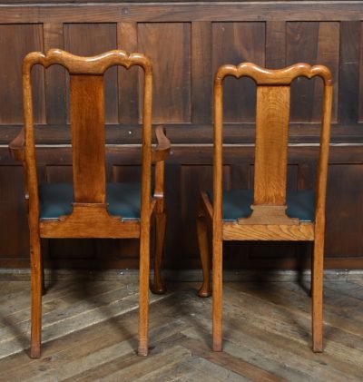 12 Queen Anne- Style Oak Chairs SAI3740 - Image 6