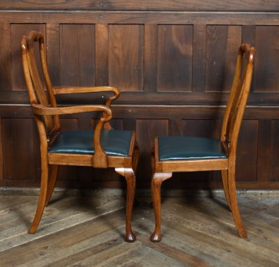 12 Queen Anne- Style Oak Chairs SAI3740 - Image 7