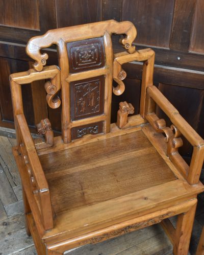 Pair of Chinese Hardwood Arm-chairs SAI3806 - Image 5