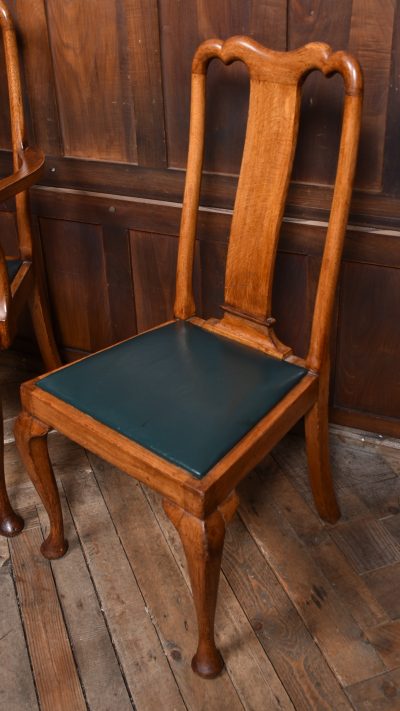 12 Queen Anne- Style Oak Chairs SAI3740 - Image 9