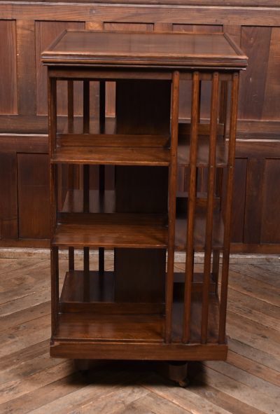 Edwardian Oak Revolving Bookcase SAI3762 - Image 4