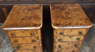 Pair Of Victorian Burr Walnut Bedside Drawers SAI3899 - Image 10