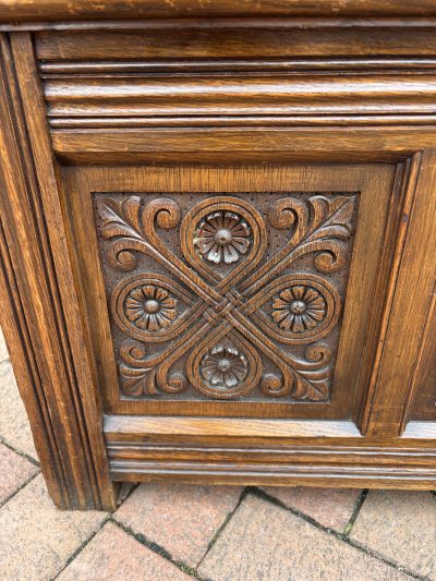 Gillows & Co Arts & Crafts Oak Hall Settle - Image 2