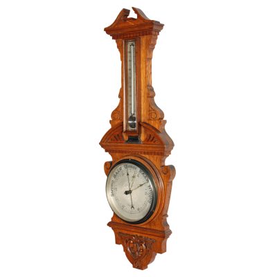 An Edwardian Oak Cased Aneroid Barometer - Image 2