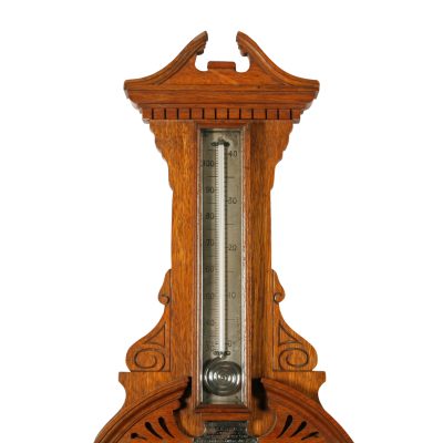 An Edwardian Oak Cased Aneroid Barometer - Image 3
