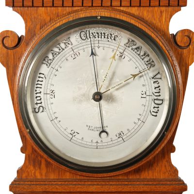 An Edwardian Oak Cased Aneroid Barometer - Image 5