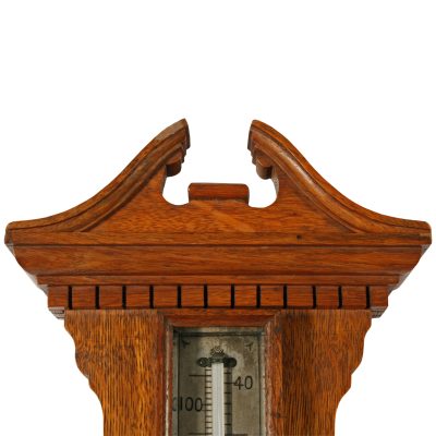 An Edwardian Oak Cased Aneroid Barometer - Image 8