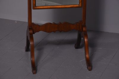 Neat- sized Queen Anne-style mahogany cheval mirror. - Image 2