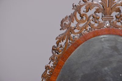 Carved and fretted mahogany Georgian style wall mirror - Image 5