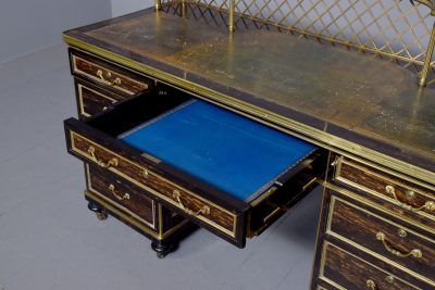 Exhibition Quality London Made Coromandel Pedestal Desk - Image 10