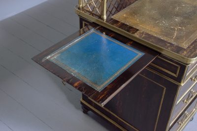 Exhibition Quality London Made Coromandel Pedestal Desk - Image 12