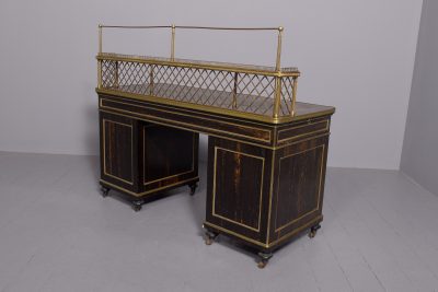 Exhibition Quality London Made Coromandel Pedestal Desk - Image 13