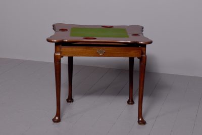 Early Rare George III Mahogany Triple Top Games Table - Image 7