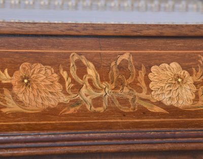 Quality Marquetry Inlaid Mahogany Late Victorian Display Cabinet - Image 4