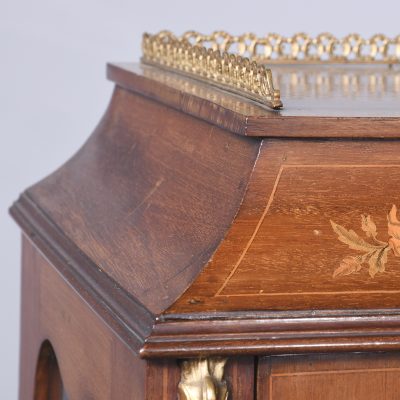 Quality Marquetry Inlaid Mahogany Late Victorian Display Cabinet - Image 10
